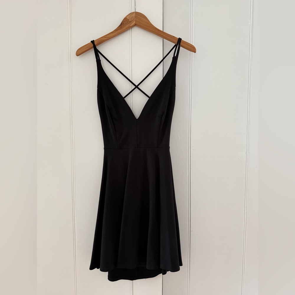 Elegant Black Strappy Dress